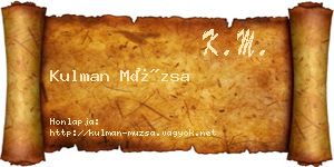 Kulman Múzsa névjegykártya